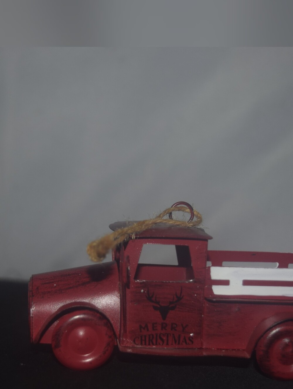 Merry Christmas Red Decorative Truck - Festive Ornament